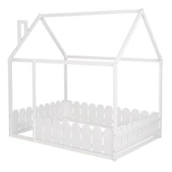 Merax Full Size House Bed Frame With Fence - White -Furniture Kids Store d640463f 630a 48e2 b99b e2ecf164f434