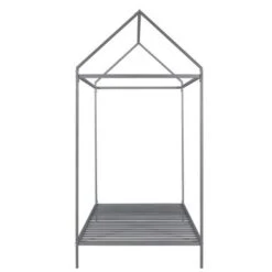 Nestfair Twin Size Metal Platform Bed House Bed - Silver -Furniture Kids Store d6e20cff 5e0f 4ea6 8d1c 4d06e788fa7e