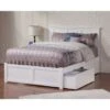 Madison Full Platform Bed With Footboard And 2 Drawers In White - White - Full -Furniture Kids Store d74c7cb0 c6c3 4117 aece 789f4ce12b61