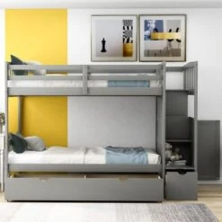 Twin Over Full/Twin Bunk Bed, Convertible Bottom Bed, With Drawers - White 29 Twin Over Full/Twin Bunk Bed, Convertible Bottom Bed, With Drawers - White -Furniture Kids Store db19f679 ecdf 4234 b257 8636c73db5d8