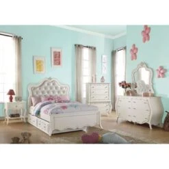 ACME Furniture Edalene Bed, Pearl White - Full -Furniture Kids Store dc9e89e0 f004 4cfe b083 76386239d5dd