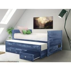 Taylor & Olive Begonia Twin Bed With Twin Trundle & 3 Built In Drawers - Weathered Grey -Furniture Kids Store dccb3bf6 d3ce 4147 b84c e42972068163