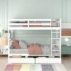 Twin-Over-Twin Bunk Bed With Ladders And Two Storage Drawers - White -Furniture Kids Store dece3ce0 d824 494a b265 814667ebdcf4