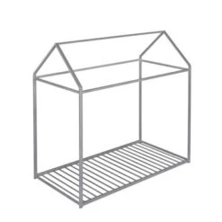 Nestfair Twin Size Metal Platform Bed House Bed - Silver -Furniture Kids Store e0abb167 5619 4a59 8f97 80c8e7350c20