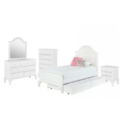 Picket House Furnishings Jenna Twin Panel W/ Trundle 5PC Bedroom Set - Twin Bed With Trundle 5 PC Set