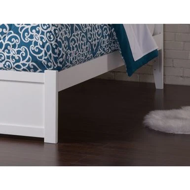 Madison Full Platform Bed With Footboard And 2 Drawers In White - White - Full 9 Madison Full Platform Bed With Footboard And 2 Drawers In White - White - Full - Image 7