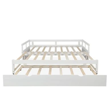 Extending Daybed With Trundle, Wooden Daybed With Trundle - Grey 7 Extending Daybed With Trundle, Wooden Daybed With Trundle - Grey - Image 5