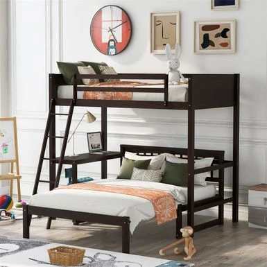 Merax Twin Low Loft Bed With Storage Steps And Desk, Drawers - Espresso 3 Merax Twin Low Loft Bed With Storage Steps And Desk, Drawers - Espresso