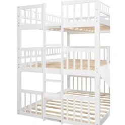 Nestfair Full-Over-Full Triple Bed With Guardrails And Slide - Grey -Furniture Kids Store ed1bab95 07ac 4362 9bf4 2c13be0f456f