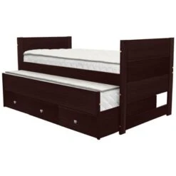 Taylor & Olive Begonia Twin Bed With Twin Trundle & 3 Built In Drawers - Weathered Grey -Furniture Kids Store ef27d19b 9dad 4729 a152 eda88b8803e3