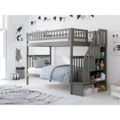 Woodland Staircase Bunk Bed In Grey - Twin Over Full 16 Woodland Staircase Bunk Bed In Grey - Twin Over Full -Furniture Kids Store ef57dc88 fcce 47c9 9fe4 9e06dbddc92c