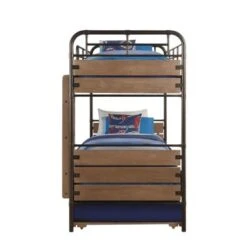 ACME Adams Twin/Twin Bunk Bed & Trundle, Antique Oak -Furniture Kids Store eff95569 defd 439a bf9b 36c11c8bbdf8