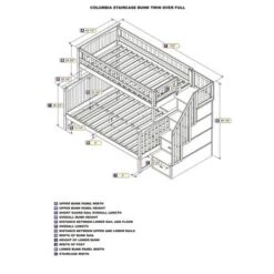 Columbia Staircase Bunk Bed Twin Over Full In White - White - Full -Furniture Kids Store f3980060 160c 430d 9cdb dbd0db33b938