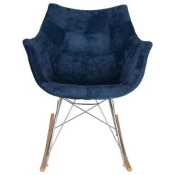 LeisureMod Willow Velvet Eiffel Base Rocking Armchair - Cedar Brown -Furniture Kids Store f59ab691 5234 4a52 b690 987a169ba2cd