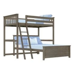 Max And Lily L Shaped Twin Over Full Bunk Bed - Grey -Furniture Kids Store f5d5aa00 8af5 409f a871 02c5c03ff699