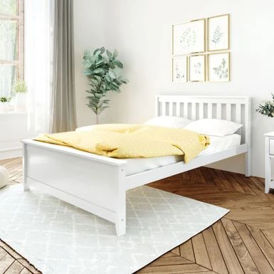 Max And Lily Full Size Platform Bed - White 3 Max And Lily Full Size Platform Bed - White