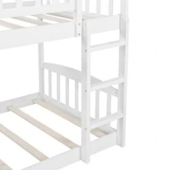 Merax Wood Twin Over Twin Bunk Bed With 2-Drawers And Slide - Grey -Furniture Kids Store fcaa51f1 368a 4408 9cf5 7dba04f59b34