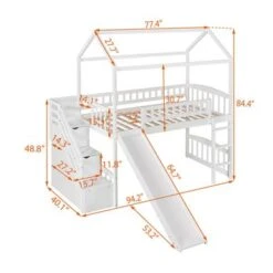Nestfair Twin Size Loft Bed With Stairs And Two Drawers - White 33 Nestfair Twin Size Loft Bed With Stairs And Two Drawers - White -Furniture Kids Store fcdc6199 df13 4748 8056 f73dc128c56c