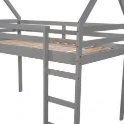 Modern Design Twin Size Loft Bed With Slide, House Bed - Grey -Furniture Kids Store fe65b7c4 1aac 4e2f 9e81 fbbac05cf1f6